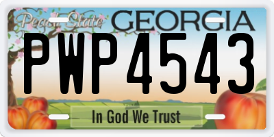 GA license plate PWP4543
