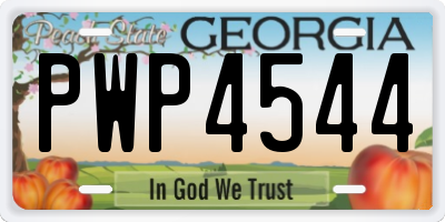 GA license plate PWP4544