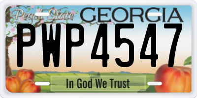 GA license plate PWP4547