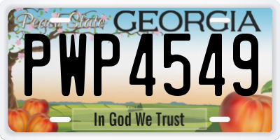 GA license plate PWP4549
