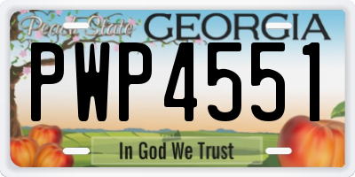 GA license plate PWP4551