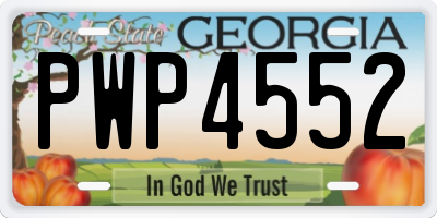 GA license plate PWP4552