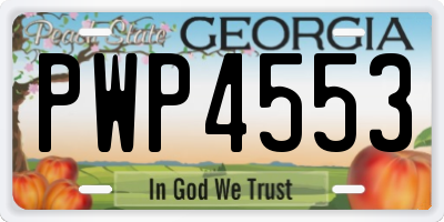 GA license plate PWP4553