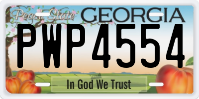 GA license plate PWP4554