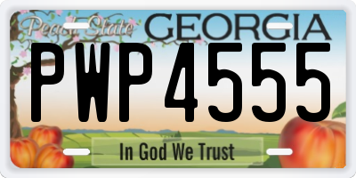 GA license plate PWP4555