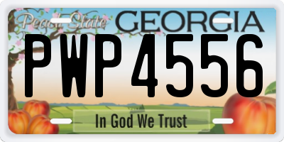 GA license plate PWP4556