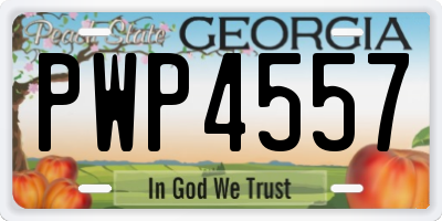GA license plate PWP4557