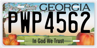 GA license plate PWP4562
