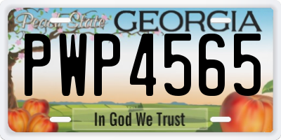 GA license plate PWP4565