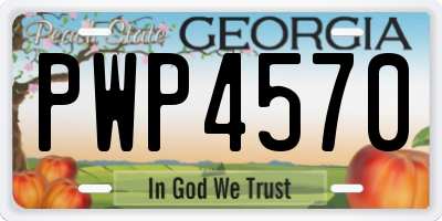 GA license plate PWP4570