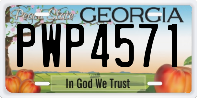 GA license plate PWP4571