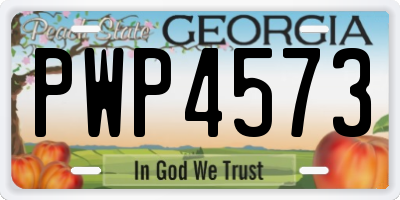 GA license plate PWP4573