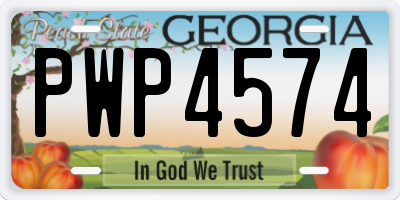 GA license plate PWP4574