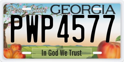 GA license plate PWP4577