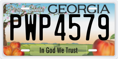 GA license plate PWP4579