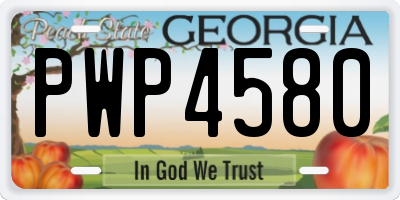 GA license plate PWP4580