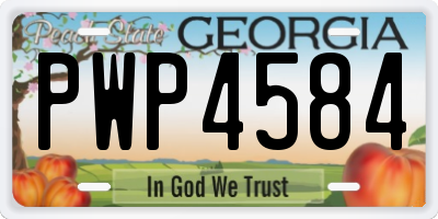 GA license plate PWP4584