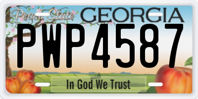 GA license plate PWP4587