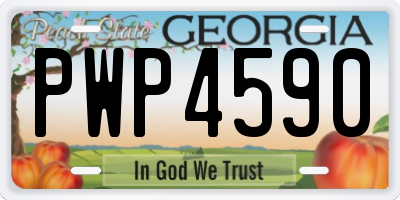 GA license plate PWP4590