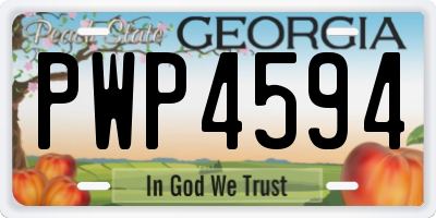 GA license plate PWP4594