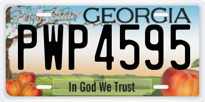 GA license plate PWP4595