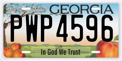 GA license plate PWP4596