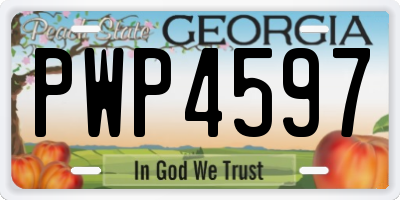 GA license plate PWP4597