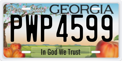 GA license plate PWP4599