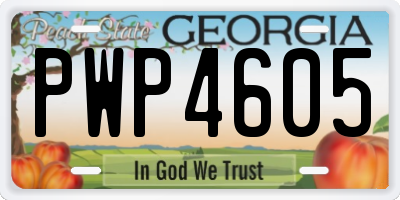 GA license plate PWP4605
