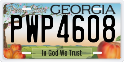 GA license plate PWP4608