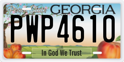 GA license plate PWP4610