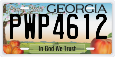 GA license plate PWP4612