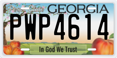 GA license plate PWP4614