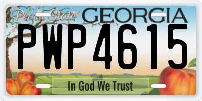 GA license plate PWP4615