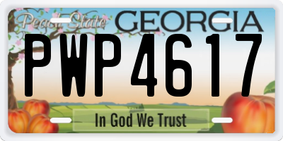 GA license plate PWP4617