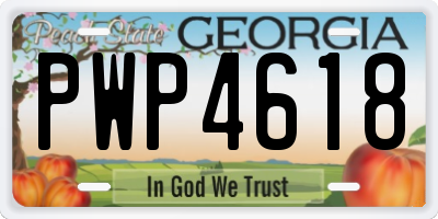 GA license plate PWP4618