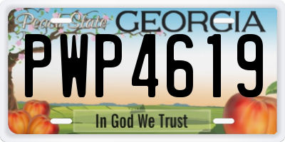 GA license plate PWP4619