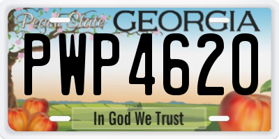 GA license plate PWP4620