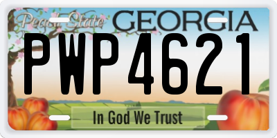 GA license plate PWP4621