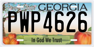 GA license plate PWP4626