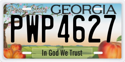 GA license plate PWP4627