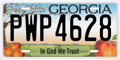 GA license plate PWP4628
