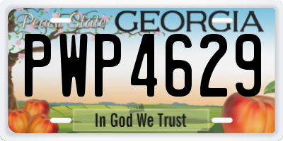 GA license plate PWP4629