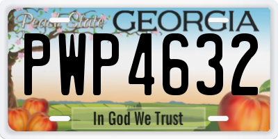 GA license plate PWP4632