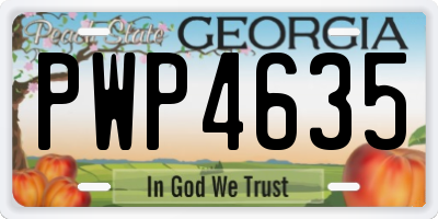 GA license plate PWP4635