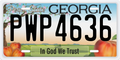 GA license plate PWP4636