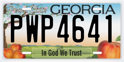 GA license plate PWP4641