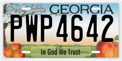 GA license plate PWP4642