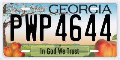 GA license plate PWP4644