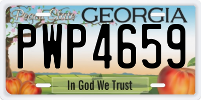 GA license plate PWP4659